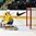 GRAND FORKS, NORTH DAKOTA - APRIL 16: Sweden's Filip Larsson #30 can't make the save on this play as the U.S. take a 1-0 lead during preliminary round action at the 2016 IIHF Ice Hockey U18 World Championship. (Photo by Minas Panagiotakis/HHOF-IIHF Images)

